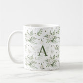 Wasserfarben Snowberry White Cedar Branch Weihnach Kaffeetasse (Links)