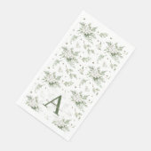 Wasserfarben Snowberry White Cedar Branch Weihnach Serviette (Ecke)