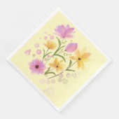 Wasserfarben Sommer Bouquet Serviette (Ecke)