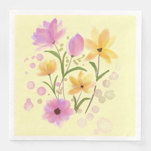 Wasserfarben Sommer Bouquet Serviette (Vorderseite)