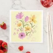 Wasserfarben Sommer Bouquet Serviette (Beispiel)
