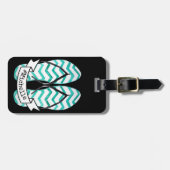 Wasserfarben Sommer Strandflippen Flops Gepäckanhänger (Vorderseite horizontal)