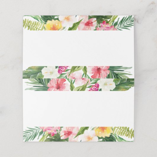 Wasserfarben Sommer Tropisches Party Gedeckte Plat Platzkarte (Außenseite Aufgefaltet)