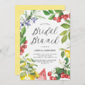 Wasserfarben Sommerfrüchte Blumenkohl Bridal Brunc Einladung (Vorne/Hinten)