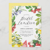 Wasserfarben Sommerfrüchte Blumenkohl Bridal Lunch Einladung (Vorne/Hinten)