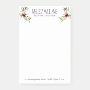 Wasserfarben Sommerliche Blume Farbenfrohe Illustr Post-it Klebezettel