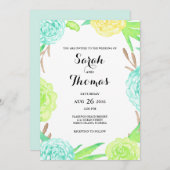Wasserfarben Sommerliche Blume Hochzeit Einladung (Vorne/Hinten)