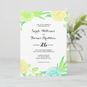 Wasserfarben Sommerliche Blume Hochzeit Einladung (Stehend Vorderseite)