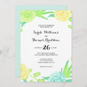 Wasserfarben Sommerliche Blume Hochzeit Einladung (Vorne/Hinten)