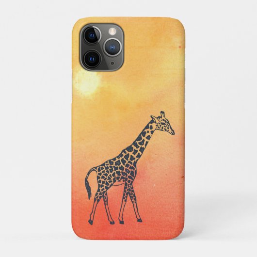 Wasserfarben-Sonnenaufgang-Giraffe Case-Mate iPhone Hülle (Rückseite)