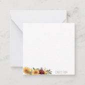 Wasserfarben Sonnenblume Danke Name der Karte (Rückseite)