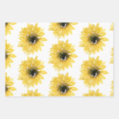 Wasserfarben Sonnenblume Erster Geburtstag Geschenkpapier Set (Vorderseite 3)