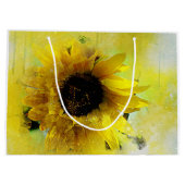 Wasserfarben Sonnenblume Große Geschenktüte (Rückseite)