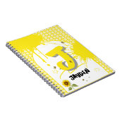 Wasserfarben-Sonnenblume mit SchmetterlingsNoteboo Notizblock (Rechte Seite)