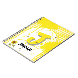 Wasserfarben-Sonnenblume mit SchmetterlingsNoteboo Notizblock