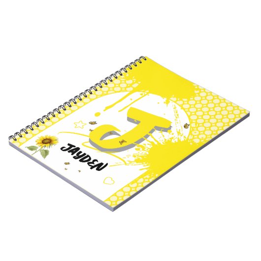 Wasserfarben-Sonnenblume mit SchmetterlingsNoteboo Notizblock (Linke Seite)