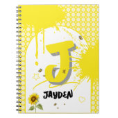 Wasserfarben-Sonnenblume mit SchmetterlingsNoteboo Notizblock (Vorderseite)