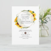 Wasserfarben Sonnenblume Rustikale geometrische Ho Einladung (Stehend Vorderseite)