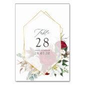 Wasserfarben Sonnenblume Rustikale geometrische Ho Tischnummer (Rückseite)