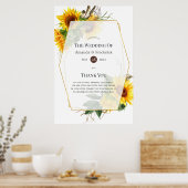 Wasserfarben Sonnenblume Rustikale Hochzeit Willko Poster (Küche)