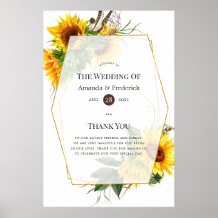 Wasserfarben Sonnenblume Rustikale Hochzeit Willko Poster