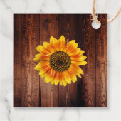 Wasserfarben Sonnenblume rustikales Holz danke Geschenkanhänger (Rückseite)