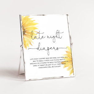 Wasserfarben Sonnenblume Späte Nacht Windeln Poste Poster