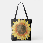 Wasserfarben Sonnenblume Tote Tasche (Rückseite)