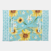 Wasserfarben Sonnenblumen Beste Mutter aller Blume Geschirrtuch (Horizontal)