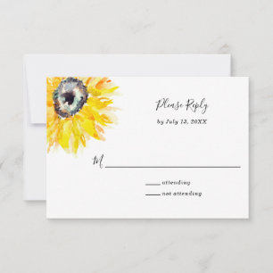 Wasserfarben Sonnenblumen Bitte beantworten Sie el RSVP Karte