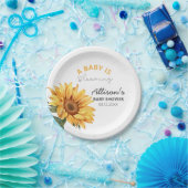 Wasserfarben Sonnenblumen Blumenmotiv Kinderdusche Pappteller (Party)