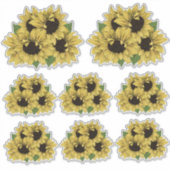 Wasserfarben Sonnenblumen Bouquet Stickers Aufkleber (Vorderseite)