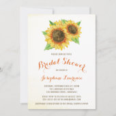 Wasserfarben Sonnenblumen Bridal Dusche Einladunge Einladung (Vorderseite)
