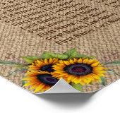 Wasserfarben Sonnenblumen Burla Hochzeitstabelle Poster (Ecke)