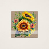 Wasserfarben Sonnenblumen Business Card - Kraftsty (Vorderseite)