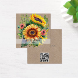 Wasserfarben Sonnenblumen Business Card - Kraftsty