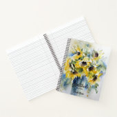 Wasserfarben Sonnenblumen Dankeschön Journal Notizblock (Innenseite)