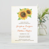 Wasserfarben Sonnenblumen Einladungen Hochzeiten (Stehend Vorderseite)