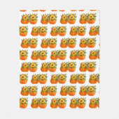 Wasserfarben Sonnenblumen Erntedank Pumpkins Fall Fleecedecke (Vorderseite)