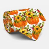 Wasserfarben Sonnenblumen Erntedank Pumpkins Fall Krawatte (Gerollt)