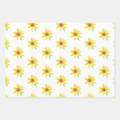 Wasserfarben Sonnenblumen Handgemalt Hübsches Must Geschenkpapier Set (Vorderseite 2)