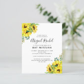 Wasserfarben Sonnenblumen Haushalt Bat Mitzvah Ein (Stehend Vorderseite)