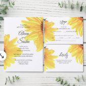 Wasserfarben Sonnenblumen Hochzeit Einladung Postk Postkarte