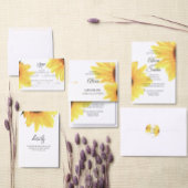 Wasserfarben Sonnenblumen Hochzeit Einladung Postk Postkarte