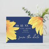 Wasserfarben-Sonnenblumen-Hochzeits-QR-Code Save The Date (Stehend Vorderseite)