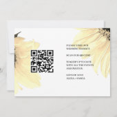 Wasserfarben-Sonnenblumen-Hochzeits-QR-Code Save The Date (Rückseite)
