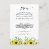 Wasserfarben Sonnenblumen Hochzeitsdetails Begleitkarte (Vorderseite)