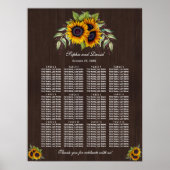Wasserfarben Sonnenblumen Hochzeitsstift Holz Poster (Vorne)