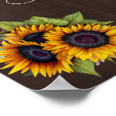 Wasserfarben Sonnenblumen Holzkarten & Geschenke H Poster (Ecke)