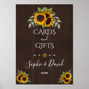 Wasserfarben Sonnenblumen Holzkarten & Geschenke H Poster